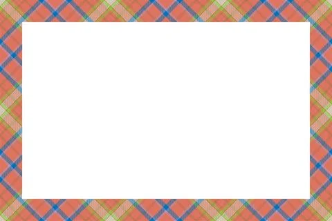Vintage frame vector. Scottish border pattern retro style. Tartan plaid ornam Stock Illustration