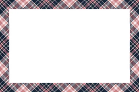 Vintage frame vector. Scottish border pattern retro style. Tartan plaid ornam Stock Illustration