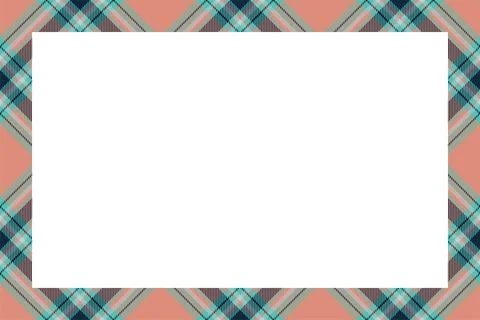 Vintage frame vector. Scottish border pattern retro style. Tartan plaid ornam Stock Illustration