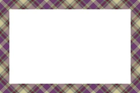 Vintage frame vector. Scottish border pattern retro style. Tartan plaid ornam Stock Illustration