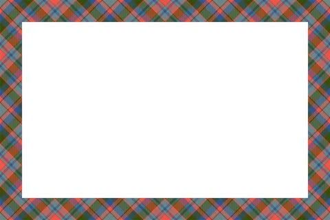 Vintage frame vector. Scottish border pattern retro style. Tartan plaid ornam 스톡 일러스트
