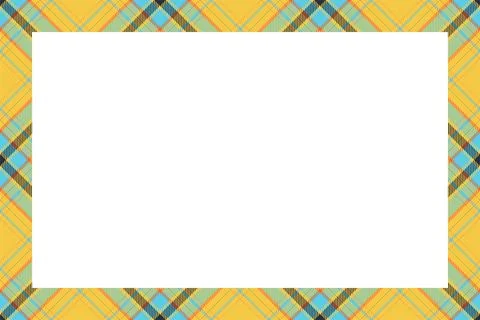 Vintage frame vector. Scottish border pattern retro style. Tartan plaid ornam 스톡 일러스트