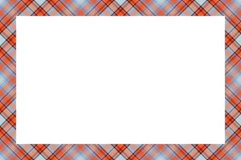 Vintage frame vector. Scottish border pattern retro style. Tartan plaid ornam Stock Illustration