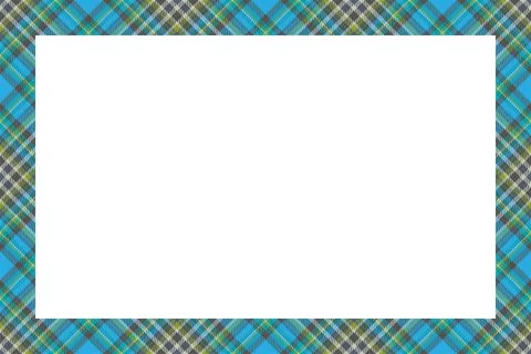 Vintage frame vector. Scottish border pattern retro style. Tartan plaid ornam Stock Illustration