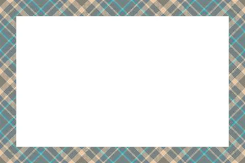 Vintage frame vector. Scottish border pattern retro style. Tartan plaid ornam Stock Illustration