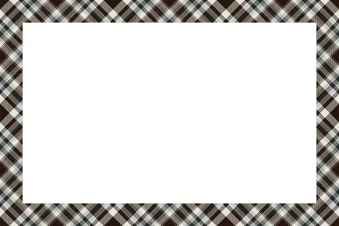 Vintage frame vector. Scottish border pattern retro style. Tartan plaid ornam Stock Illustration