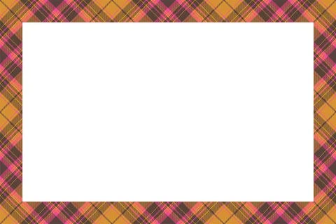 Vintage frame vector. Scottish border pattern retro style. Tartan plaid ornam Illustrazione stock