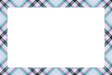 Vintage frame vector. Scottish border pattern retro style. Tartan plaid ornam Illustrazione stock