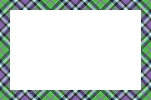 Vintage frame vector. Scottish border pattern retro style. Tartan plaid ornam 스톡 일러스트