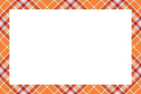 Vintage frame vector. Scottish border pattern retro style. Tartan plaid ornam Stock Illustration