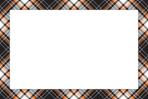 Vintage frame vector. Scottish border pattern retro style. Tartan plaid ornam Illustrazione stock