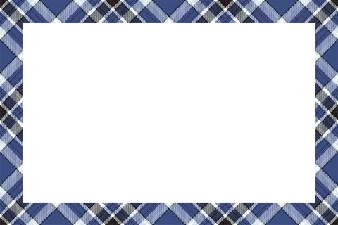 Vintage frame vector. Scottish border pattern retro style. Tartan plaid ornam Stock Illustration
