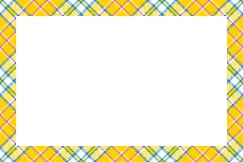 Vintage frame vector. Scottish border pattern retro style. Tartan plaid ornam Illustrazione stock