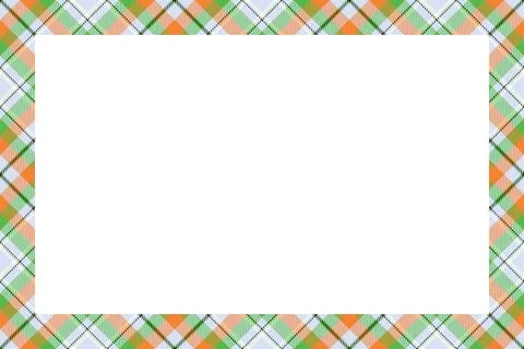 Vintage frame vector. Scottish border pattern retro style. Tartan plaid ornam Stock Illustration