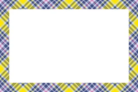 Vintage frame vector. Scottish border pattern retro style. Tartan plaid ornam Stock Illustration