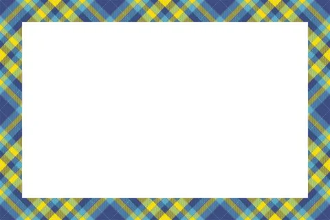 Vintage frame vector. Scottish border pattern retro style. Tartan plaid ornam Stock Illustration