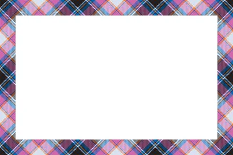 Vintage frame vector. Scottish border pattern retro style. Tartan plaid ornam Stock Illustration