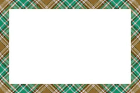 Vintage frame vector. Scottish border pattern retro style. Tartan plaid ornam Stock Illustration