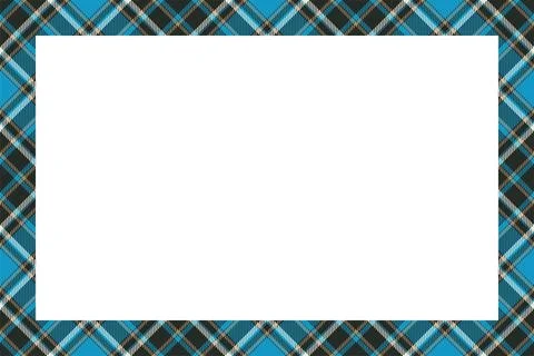 Vintage frame vector. Scottish border pattern retro style. Tartan plaid ornam 스톡 일러스트