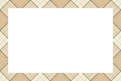 Vintage frame vector. Scottish border pattern retro style. Tartan plaid ornam Stock Illustration