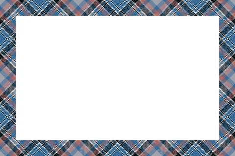 Vintage frame vector. Scottish border pattern retro style. Tartan plaid ornam 스톡 일러스트