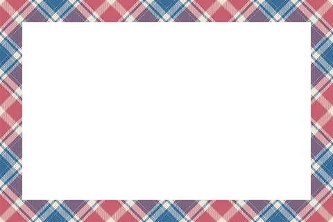 Vintage frame vector. Scottish border pattern retro style. Tartan plaid ornam Illustrazione stock