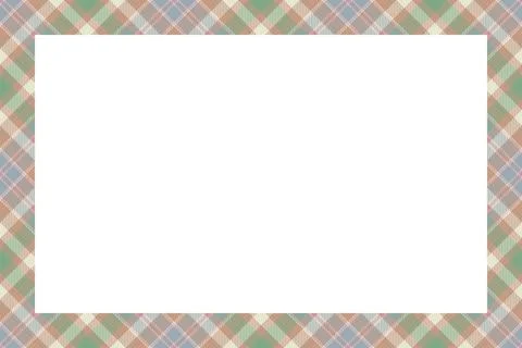Vintage frame vector. Scottish border pattern retro style. Tartan plaid ornam Stock Illustration