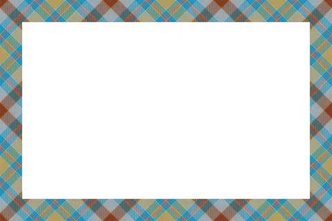 Vintage frame vector. Scottish border pattern retro style. Tartan plaid ornam 스톡 일러스트