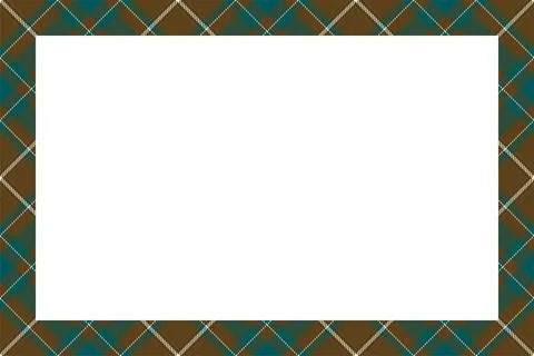 Vintage frame vector. Scottish border pattern retro style. Tartan plaid ornam Stock Illustration