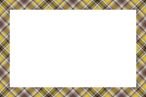 Vintage frame vector. Scottish border pattern retro style. Tartan plaid ornam Stock Illustration