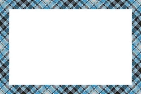 Vintage frame vector. Scottish border pattern retro style. Tartan plaid ornam Stock Illustration