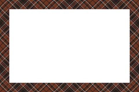 Vintage frame vector. Scottish border pattern retro style. Tartan plaid ornam Stock Illustration