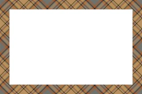 Vintage frame vector. Scottish border pattern retro style. Tartan plaid ornam Illustrazione stock