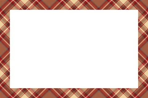 Vintage frame vector. Scottish border pattern retro style. Tartan plaid ornam Stock Illustration