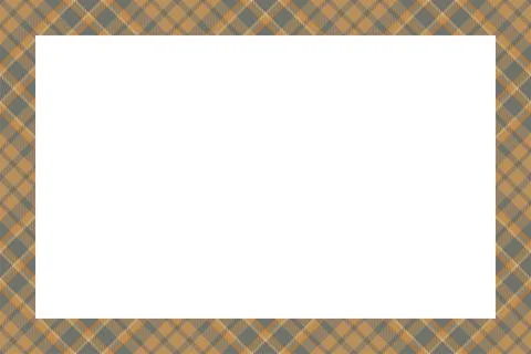 Vintage frame vector. Scottish border pattern retro style. Tartan plaid ornam Stock Illustration