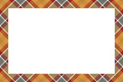 Vintage frame vector. Scottish border pattern retro style. Tartan plaid ornam Illustrazione stock