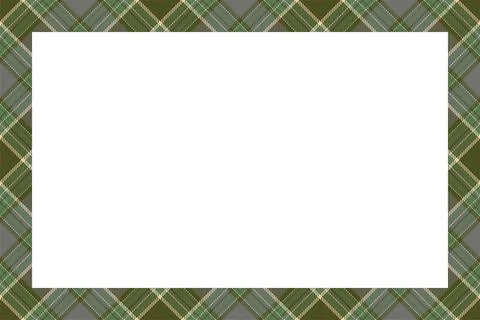Vintage frame vector. Scottish border pattern retro style. Tartan plaid ornam Illustrazione stock