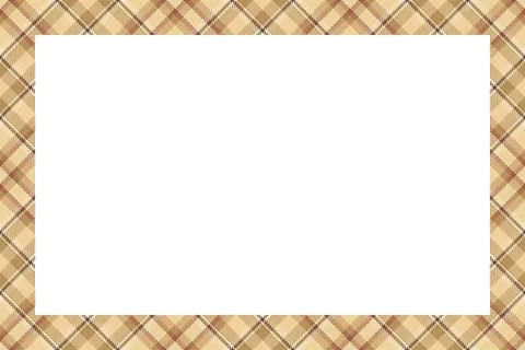 Vintage frame vector. Scottish border pattern retro style. Tartan plaid ornam Stock Illustration