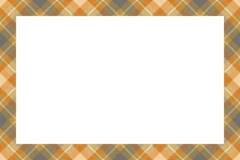 Vintage frame vector. Scottish border pattern retro style. Tartan plaid ornam Stock Illustration