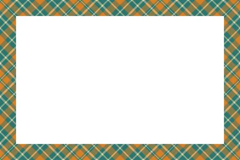 Vintage frame vector. Scottish border pattern retro style. Tartan plaid ornam Stock Illustration