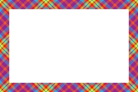 Vintage frame vector. Scottish border pattern retro style. Tartan plaid ornam イラスト素材