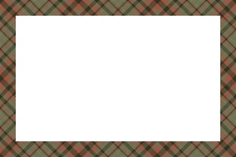 Vintage frame vector. Scottish border pattern retro style. Tartan plaid ornam Stock Illustration