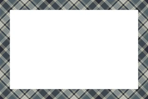 Vintage frame vector. Scottish border pattern retro style. Tartan plaid ornam Illustrazione stock