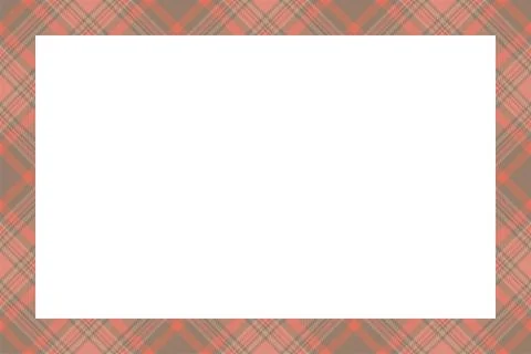 Vintage frame vector. Scottish border pattern retro style. Tartan plaid ornam Stock Illustration