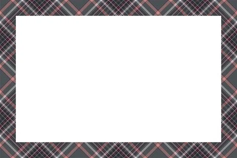 Vintage frame vector. Scottish border pattern retro style. Tartan plaid ornam Stock Illustration