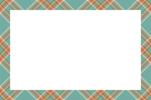 Vintage frame vector. Scottish border pattern retro style. Tartan plaid ornam Stock Illustration