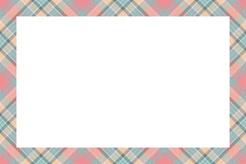 Vintage frame vector. Scottish border pattern retro style. Tartan plaid ornam Stock Illustration