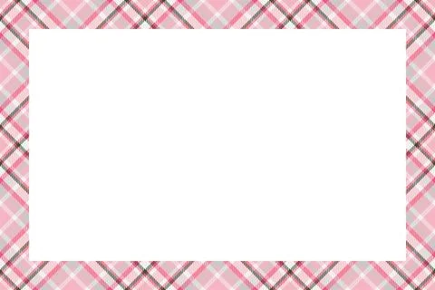 Vintage frame vector. Scottish border pattern retro style. Tartan plaid ornam Stock Illustration