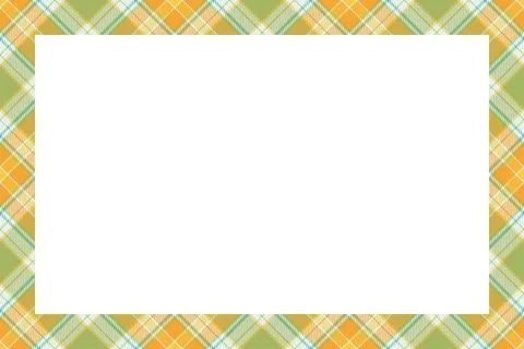 Vintage frame vector. Scottish border pattern retro style. Tartan plaid ornam Stock Illustration