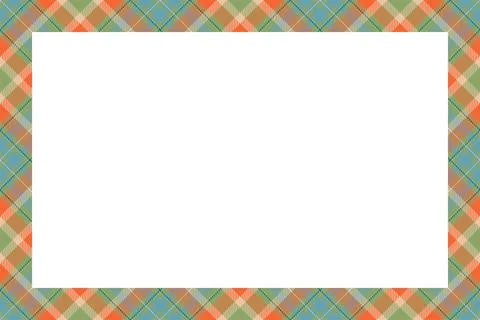 Vintage frame vector. Scottish border pattern retro style. Tartan plaid ornam 스톡 일러스트